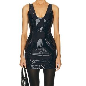 Ferragamo Vernice Patent Leather Sleeveless Mini Dress